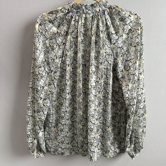 H&M Ruffle-trimmed Long Sleeve Blouse, Size X-Small - Picture 2 of 8